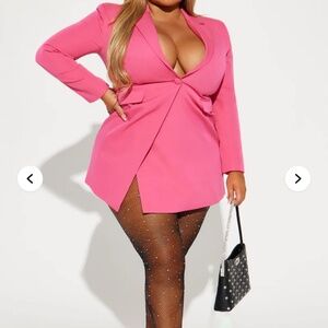 Blair Blazer Mini Dress - Hot Pink